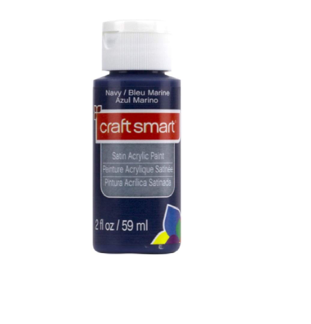 Craft Smart 2 oz Satin Acrylic Paint - Navy Blue | Premium Non-Toxic Art Supplies for Canvas Painting, DIY Crafts & Home Decor Projects