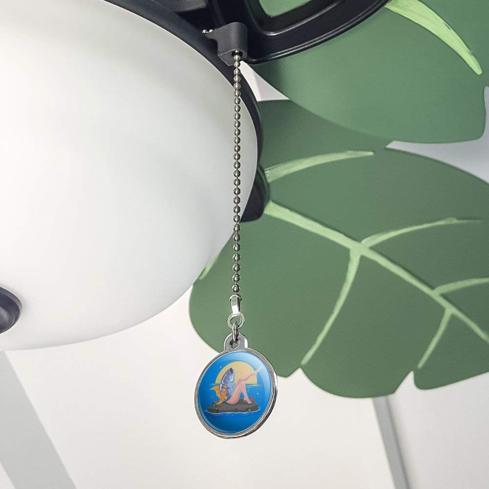 Unique Reverse Mermaid with Tuna Head Ceiling Fan Pull Chain - Novelty Home Decor for Bedroom, Living Room & Office - Fun Conversation Starter Gift