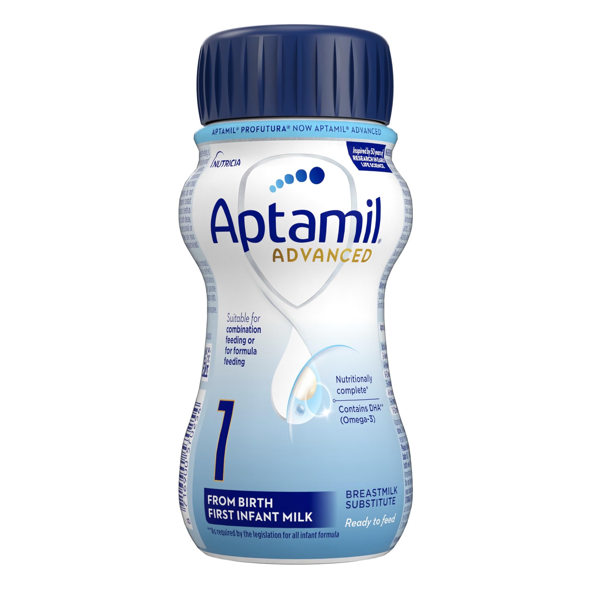 Aptamil Advanced 1 Ready-to-Use Liquid Baby Formula - 200ml (Pack of 12) - Ideal for Newborns from Birth - Perfect for On-the-Go Feeding, Travel & Emergency Preparedness