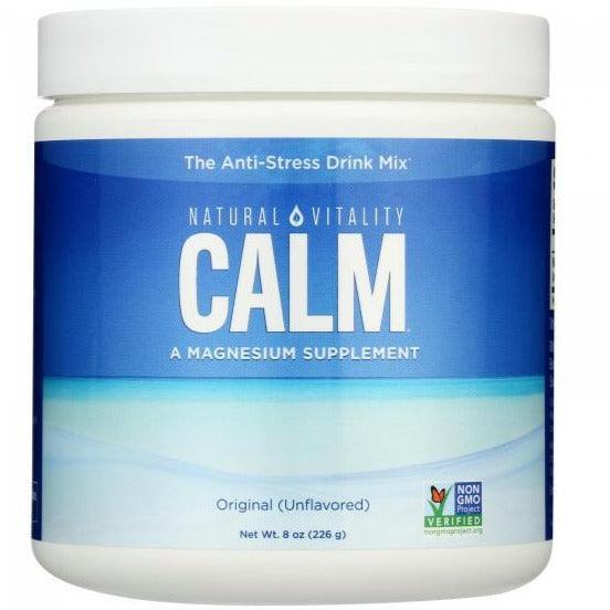 Natural Calm Magnesium Powder - Unflavored 8 oz for Stress Relief, Sleep Support & Muscle Relaxation | Vegan, Non-GMO Supplement for Daily Wellness & Relaxation