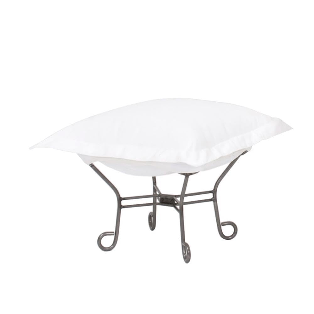 Howard Elliott Scroll Puff Rocker Seating Chair with Removable Cover - Titanium Frame Butterfly Chair for Patio, Camping, Living Room & Outdoor Use - Multipurpose Indoor/Outdoor Furniture in Seascape Chocolate - Perfect for Relaxing in Garden, Beach or by the Fireplace