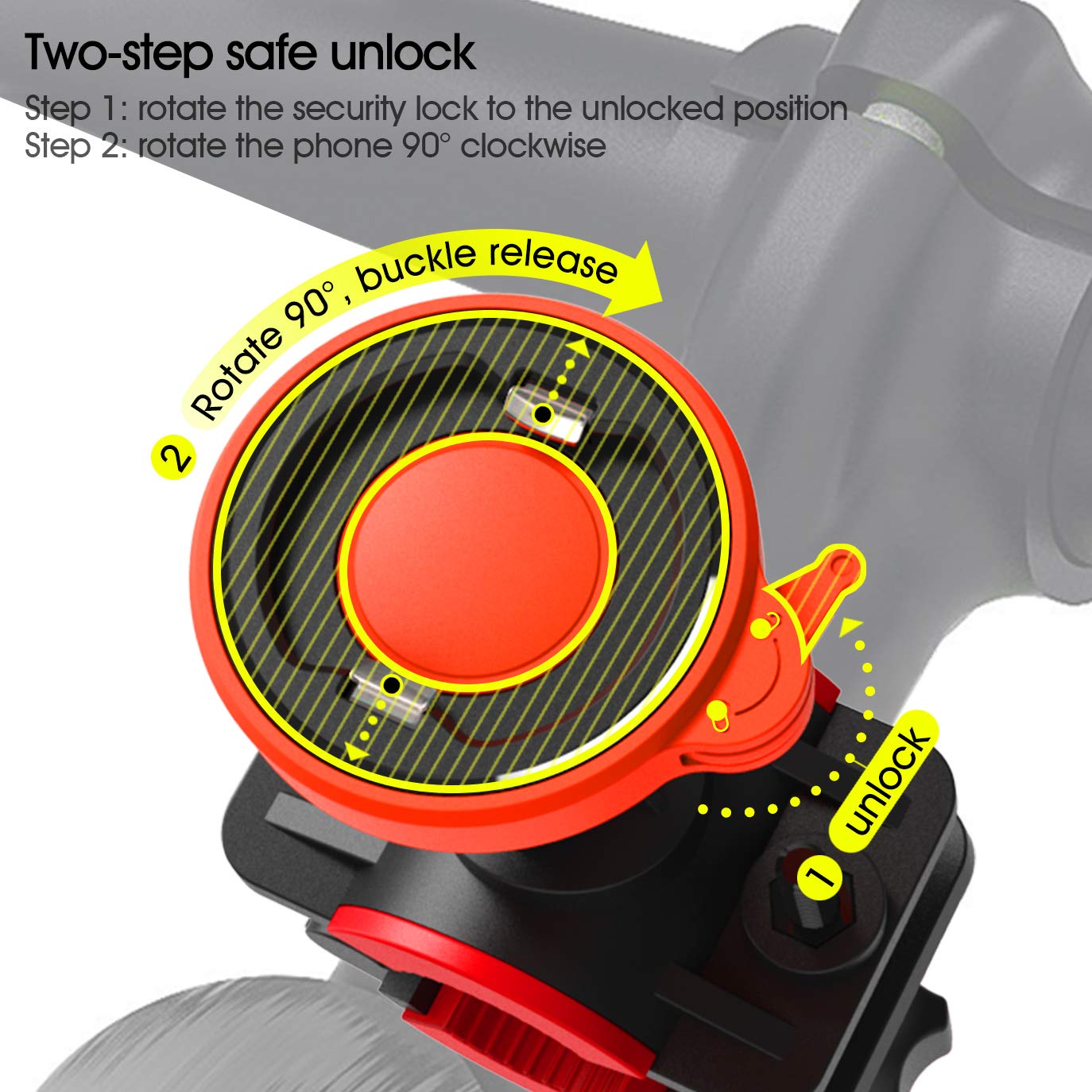Shockproof Bike Phone Mount Holder for iPhone XR - 360° Rotatable Quick Release Bicycle Phone Holder for Mountain Bike, Road Bike, MTB, eBike Handlebars - Perfect for Cycling, Commuting & Outdoor Adventures