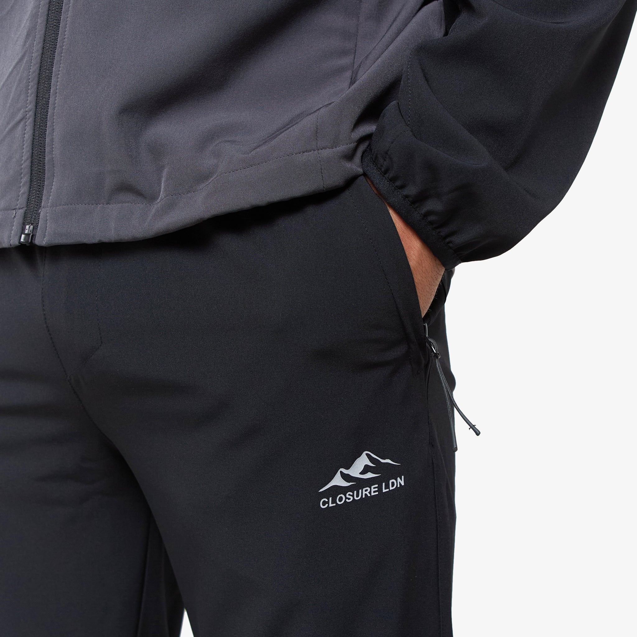 Stylish Colour Block Tech Tracksuit in Graphite - Comfortable Athletic Wear for Gym, Running & Casual Outfits
