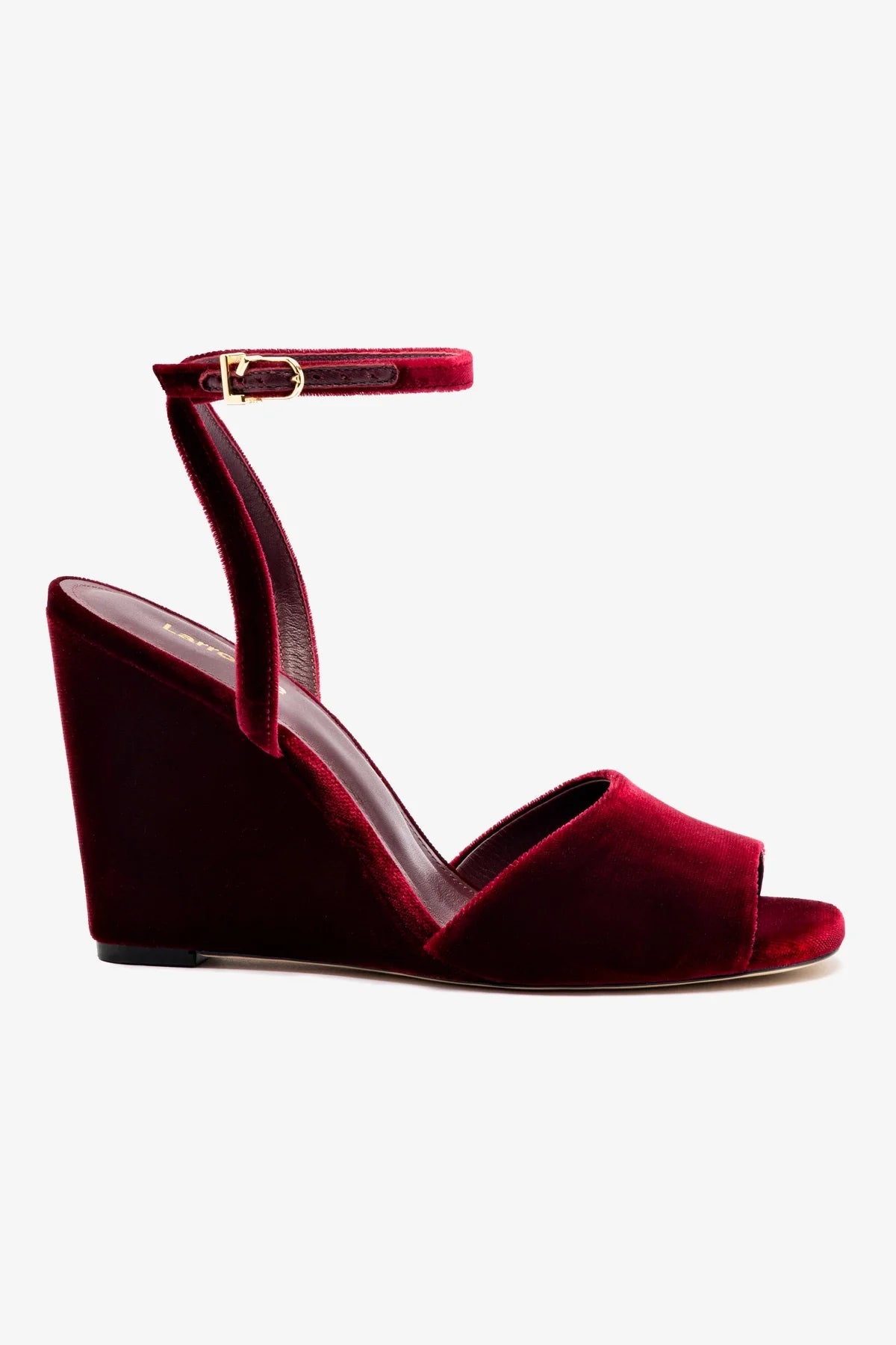 Yves Women's Velvet Wedge Heels in Wine Red - Comfortable & Stylish Shoes for Parties, Weddings & Evening Events