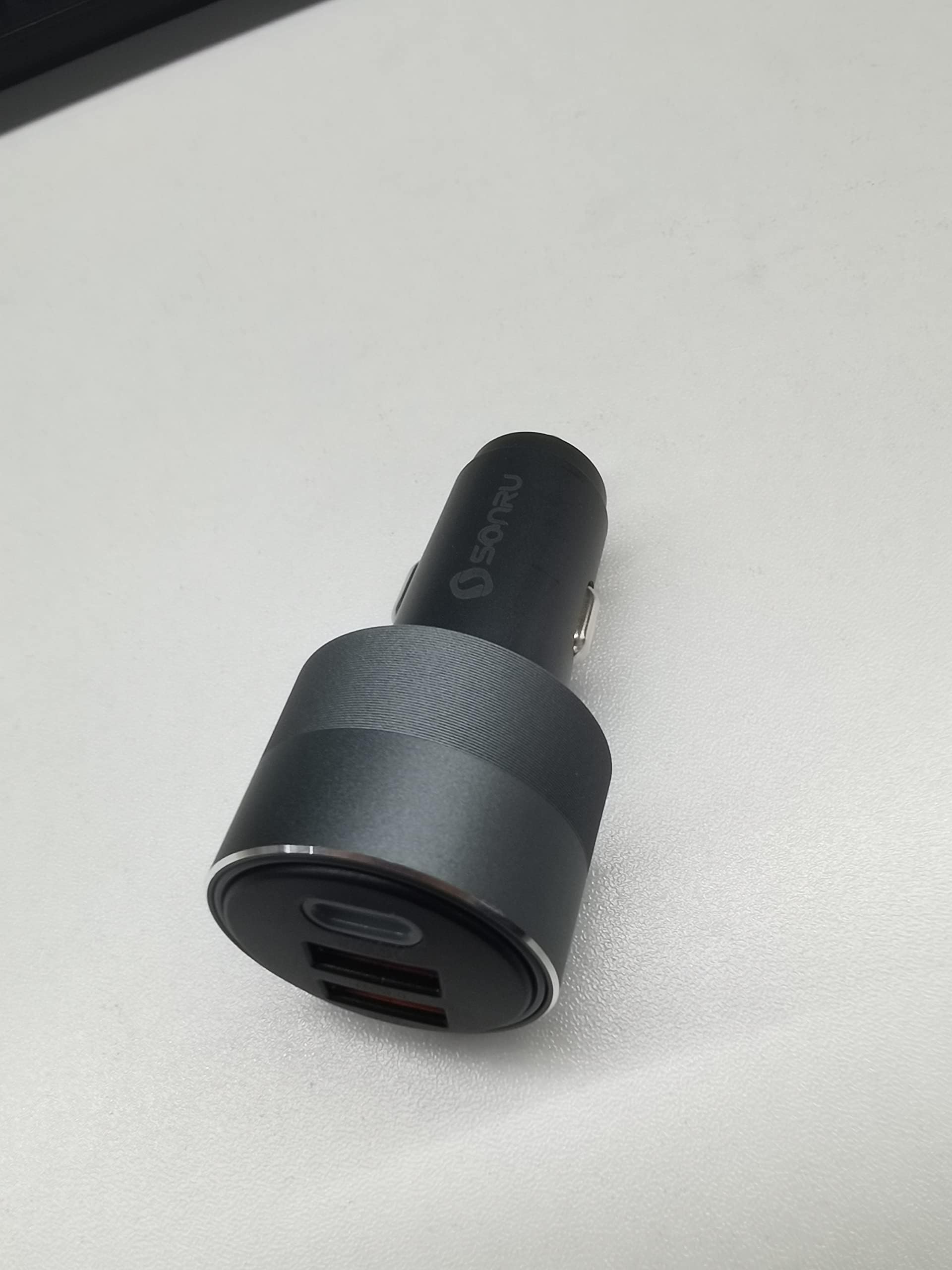 66W USB C Car Charger Fast Charging PD 30W + QC3.0 Dual Port - Metal Shell with Ambient Light - Compatible with iPhone 16/15/14/13 Pro Max, Samsung Galaxy Note, Google Pixel - Perfect for Road Trips & Long Drives