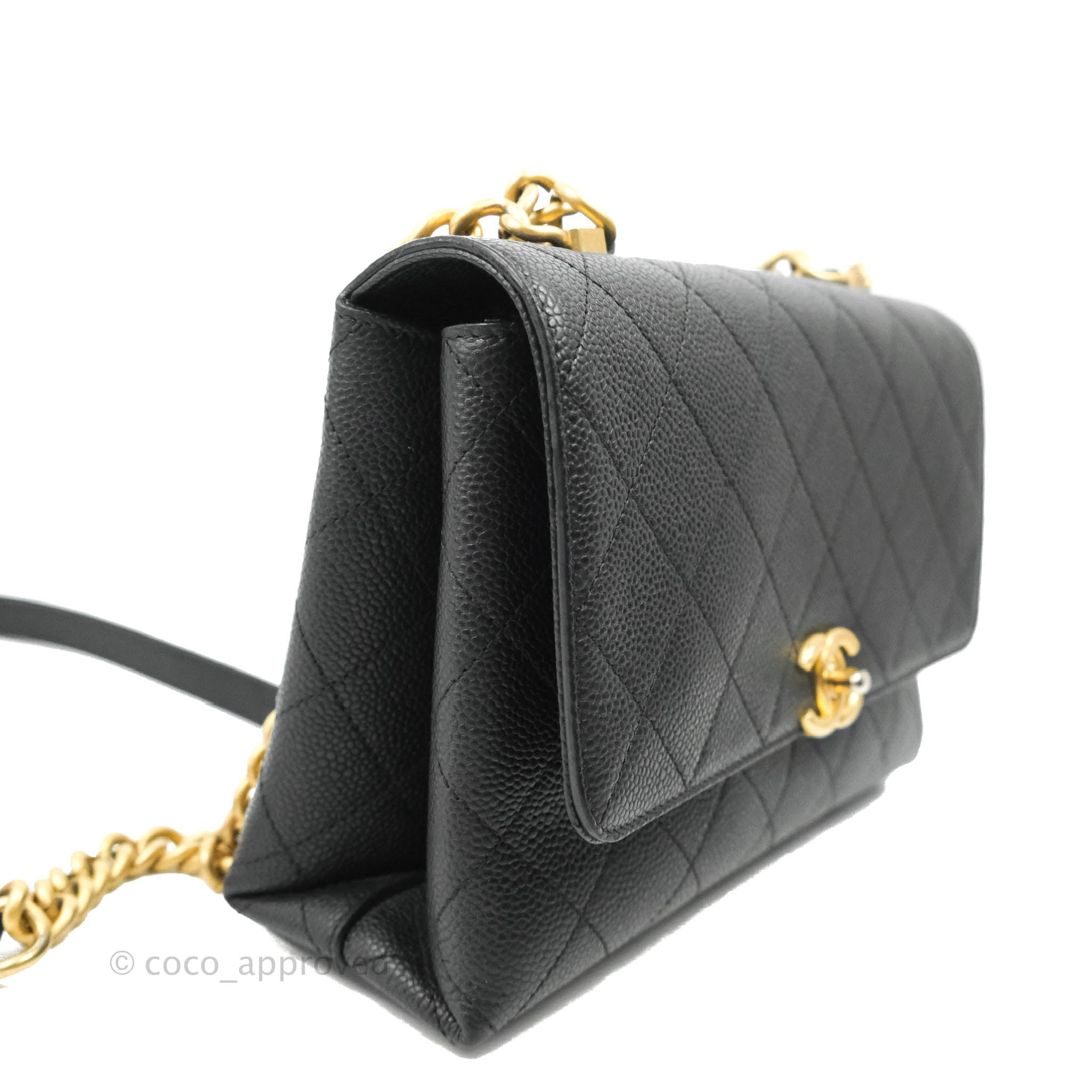 Chanel Chic Affinity Small Grained Calfskin Crossbody Bag in Black with Aged Gold Hardware - Perfect for Evening Events & Luxury Fashion Accessories