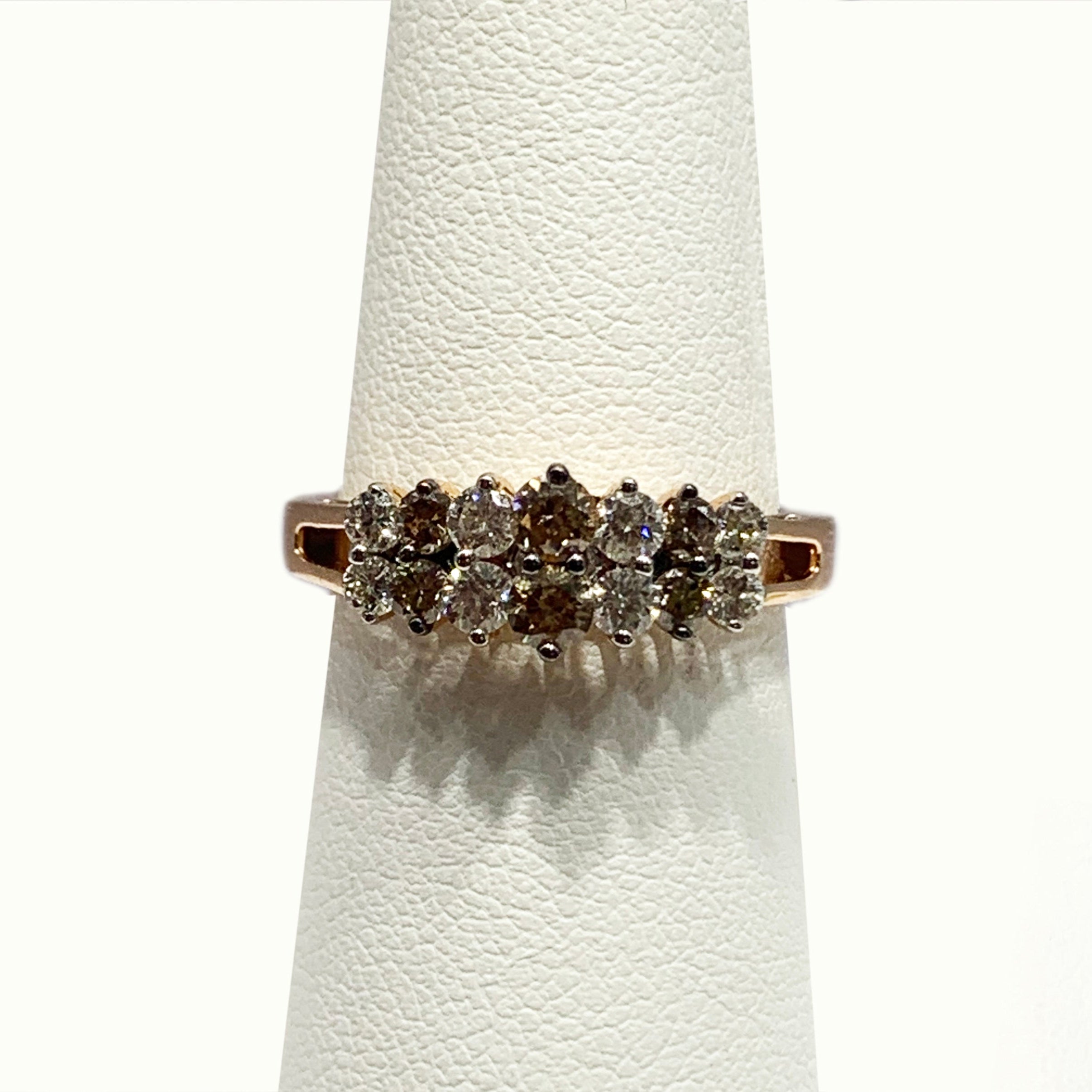 14K Rose Gold Brown Diamond Ring for Women - Elegant & Unique Engagement, Wedding, Anniversary Jewelry Gift
