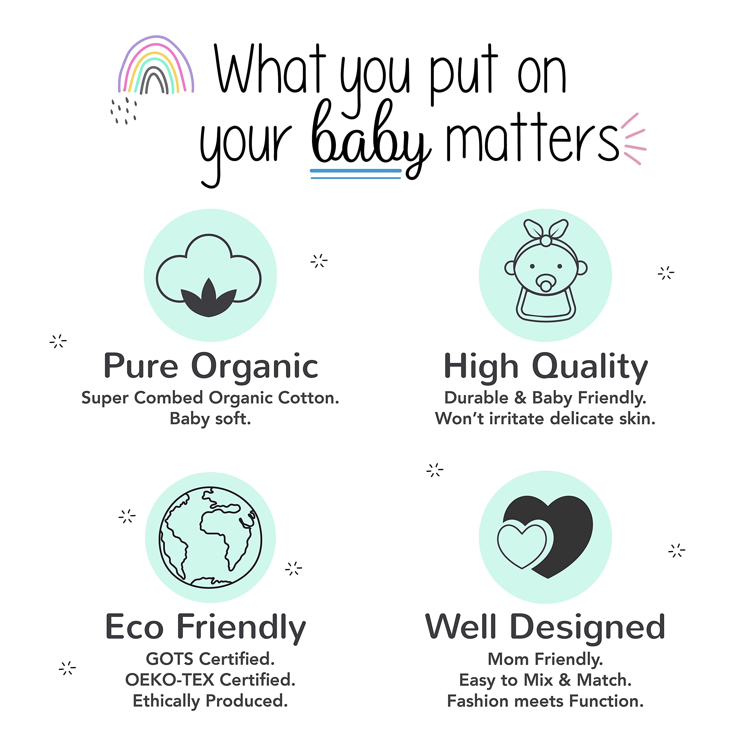 Lamaze Organic Cotton Baby Girls' Jogger Pants - Soft Pull-On Pants 2-Pack for Playtime & Nursery | Eco-Friendly Toddler Comfort Wear
