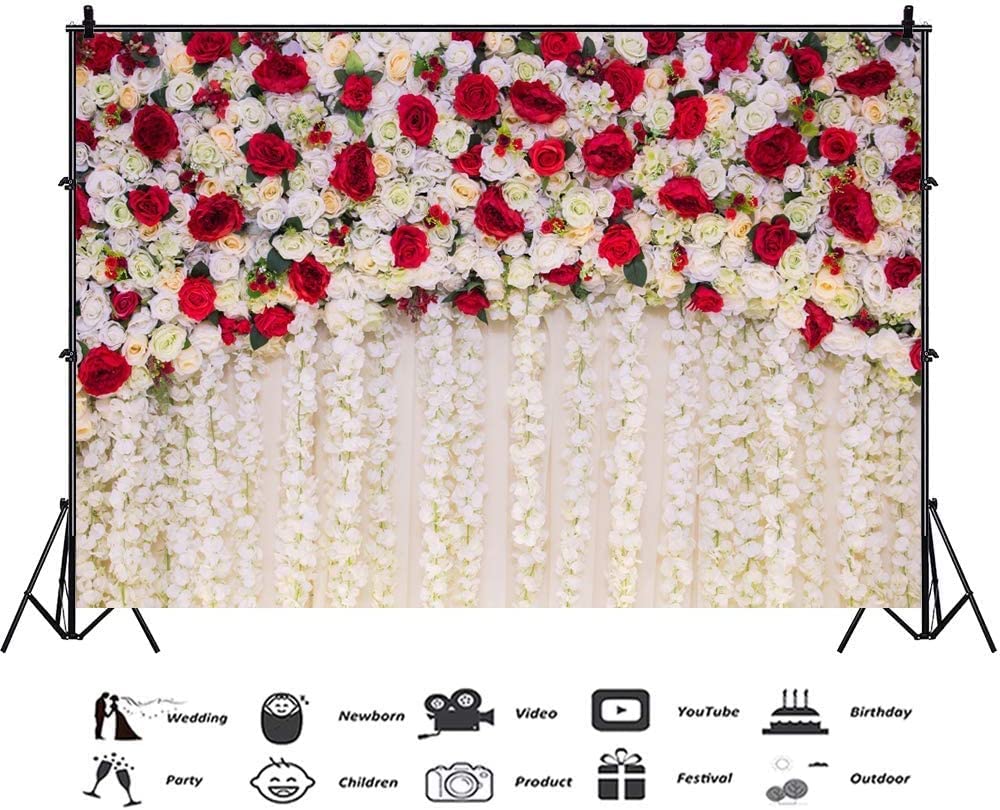 CSFOTO 10x6.5ft Floral Wedding Backdrop - Elegant Bridal Shower Background for Wedding Reception, Engagement Party, Proposal & Cradle Ceremony | Perfect for Indoor/Outdoor Decor & Photo Booth Backdrops