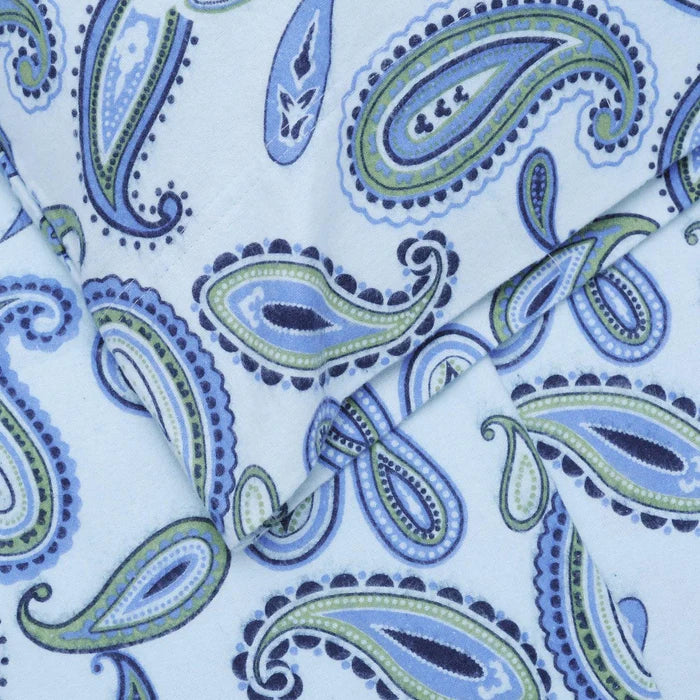 Soft Cotton Flannel Paisley 2-Piece Pillowcase Set - Luxury Bedding for Cozy Nights & Home Decor