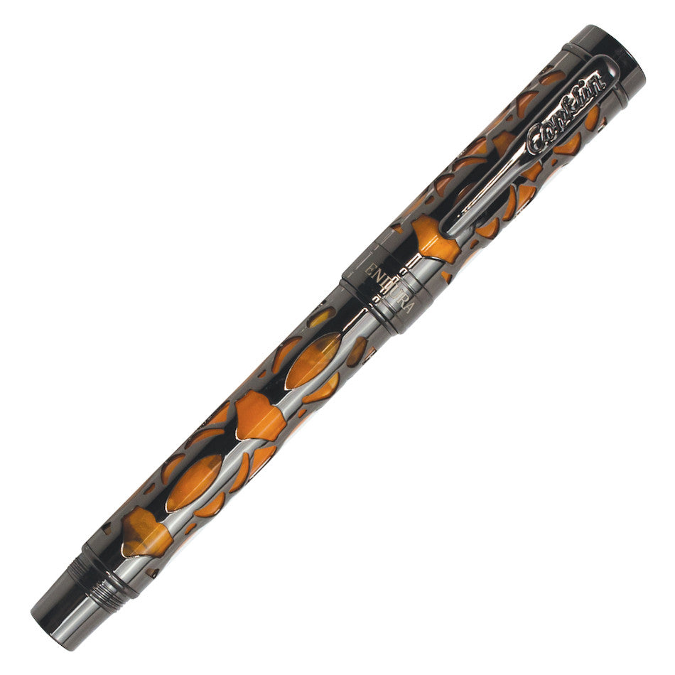 Conklin Endura Deco Crest Fountain Pen - Orange Luxury Writing Instrument for Calligraphy, Journaling & Office Use