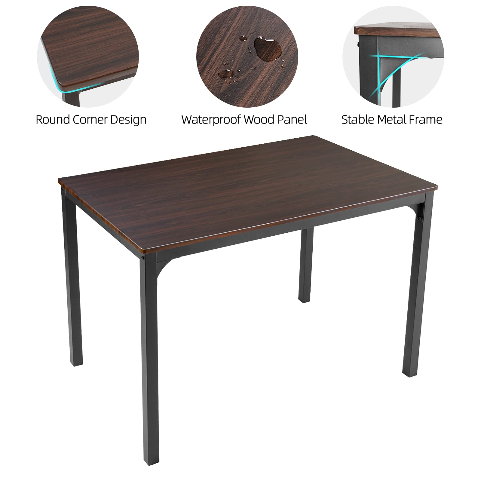 SogesPower 43 Inch Dining Table Set with 2 Chairs & Bench - Modern Kitchen Table Set for 4 People - Perfect for Home, Restaurant, Small Space Dining - Durable & Stylish for Everyday Meals & Family Gatherings