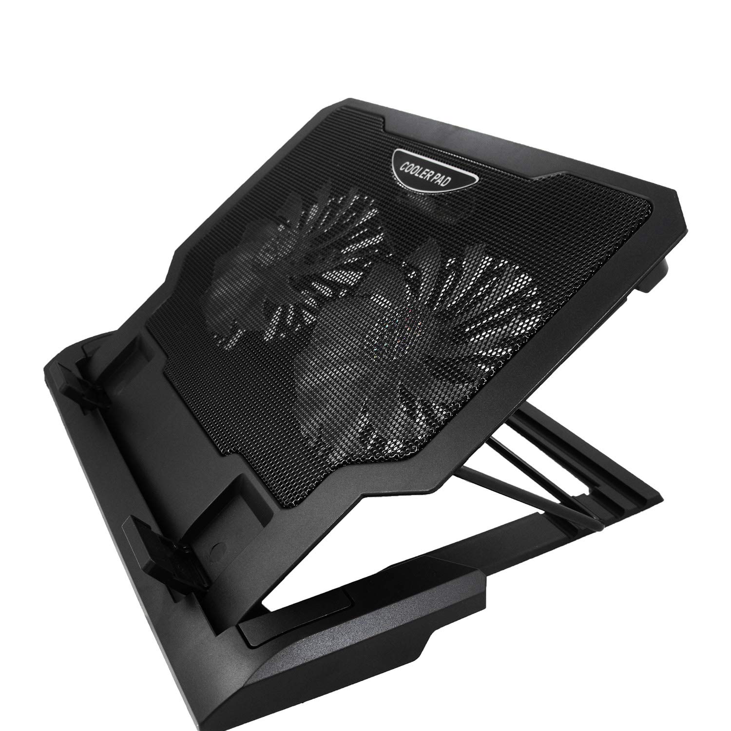 AABCOOLING NC65 Laptop Cooling Pad with 2 Quiet Fans, Adjustable Tilt & Blue LED Light - Portable Laptop Cooler for Gaming, Office & Home Use - Compatible with 15.6