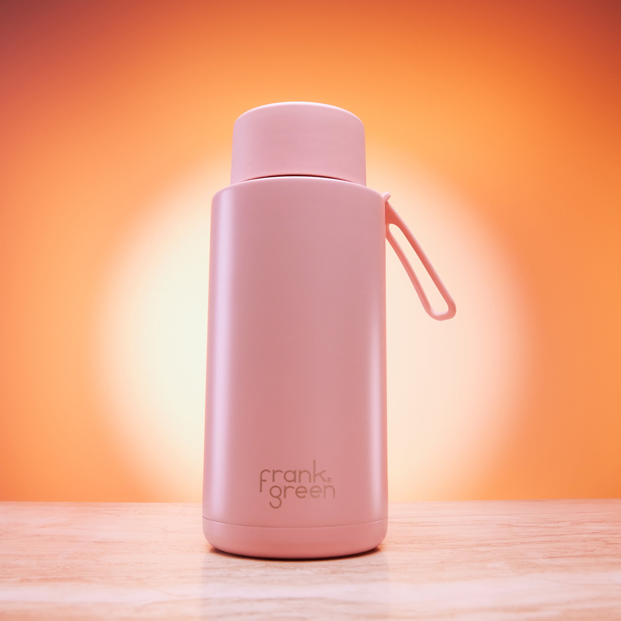Eco-Friendly Ceramic Reusable Water Bottle - 34oz (1000ml) Insulated, BPA-Free, Neon Orange - Perfect for Gym, Hiking & Office Hydration