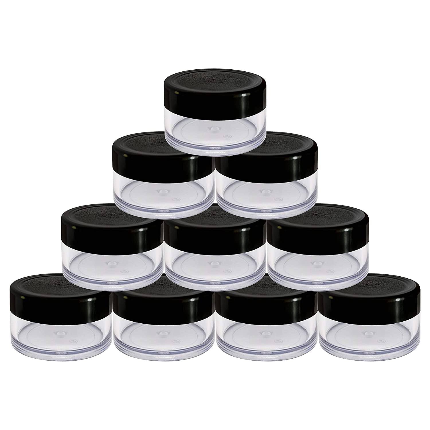 12-Piece Acrylic 8g Black & Transparent Cosmetic Containers for Creams, Lip Balm, Body Butter, Essential Oils - Travel-Friendly Makeup Storage Jars (Pack of 12) | Perfect for DIY Beauty Products & Organizing Skincare Essentials