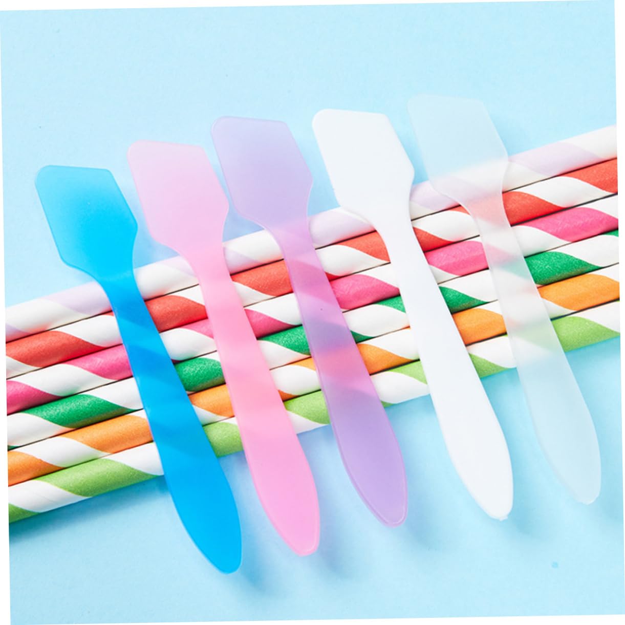 **Portable Cosmetic Spatula Set - 10pcs Face Mask & Makeup Spatula Tools for Skincare, Foundation, Cream Application - Perfect for DIY Beauty, Salon & Travel Use**