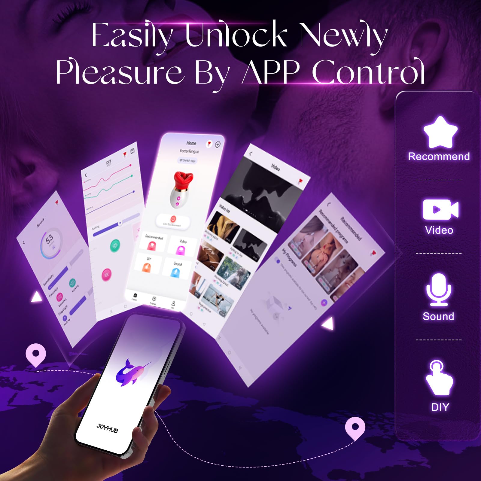 3-in-1 Mouth-Shaped Sucking Vibrator for Women - 10 Tongue Licking Modes, Clit & Nipple Suction, G-Spot Stimulation | Rechargeable Adult Sex Toy for Couples & Solo Play | Perfect for Bedroom Fun, Anniversary Gifts & Romantic Nights