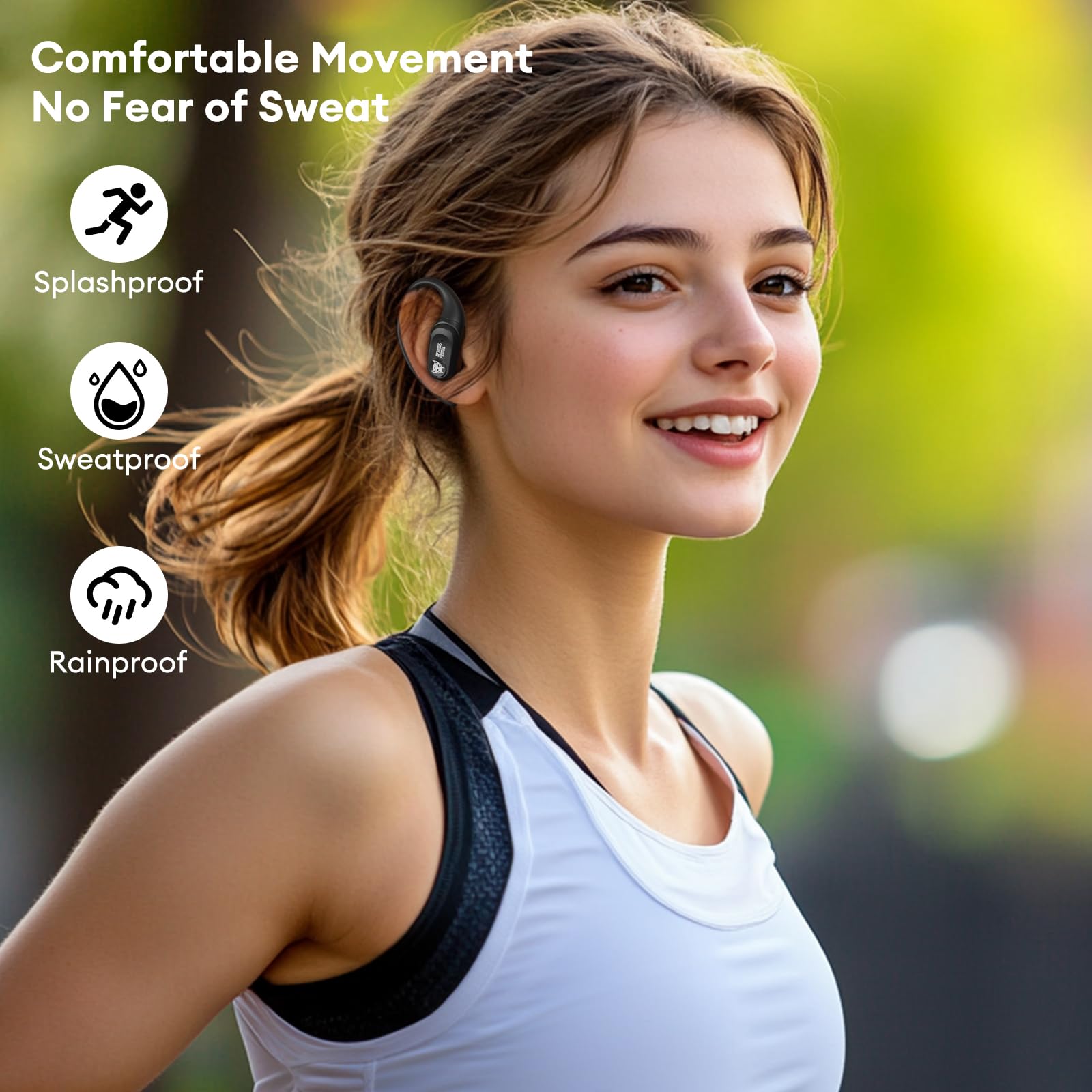 TF-T26Pro Scourge Wireless Earbuds - Bluetooth 5.4 Headphones with 65H Playtime, Deep Bass & Power Display | IPX5 Waterproof for Running, Workout, Sports & Office Use