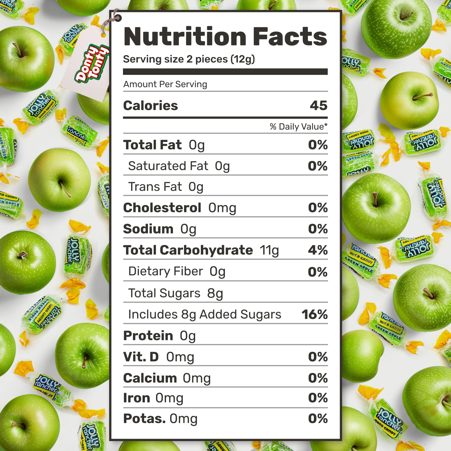 JOLLY RANCHER Green Apple Hard Candy - 1 lb Bulk Bag (74 Individually Wrapped Pieces) | Original Flavor | Perfect for Halloween Treats, Party Favors & Office Snacks