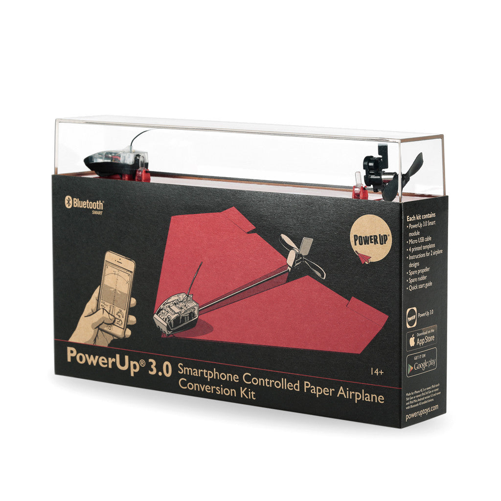 PowerUp 3.0 Smartphone Controlled Paper Airplane Kit - DIY Remote Control Flying Toy for Kids & Adults - STEM Educational Gadget for Indoor/Outdoor Play, Birthday Gifts & Science Experiments