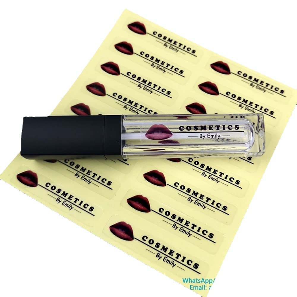100Pcs Custom Logo Clear Transparent Stickers for Eyelash & Lipgloss Packaging - 1.5x6cm Business Labels - Perfect for Lash Boxes, Cosmetic Products & Brand Promotion