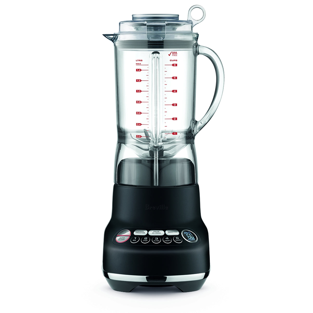 Breville The Fresh and Furious Blender - High-Speed 1200W Countertop Blender with 48oz BPA-Free Jar, Black Truffle (Model BBL620BTR1ACA1) for Smoothies, Soups & Nut Butters - Perfect for Home Kitchens & Healthy Lifestyles