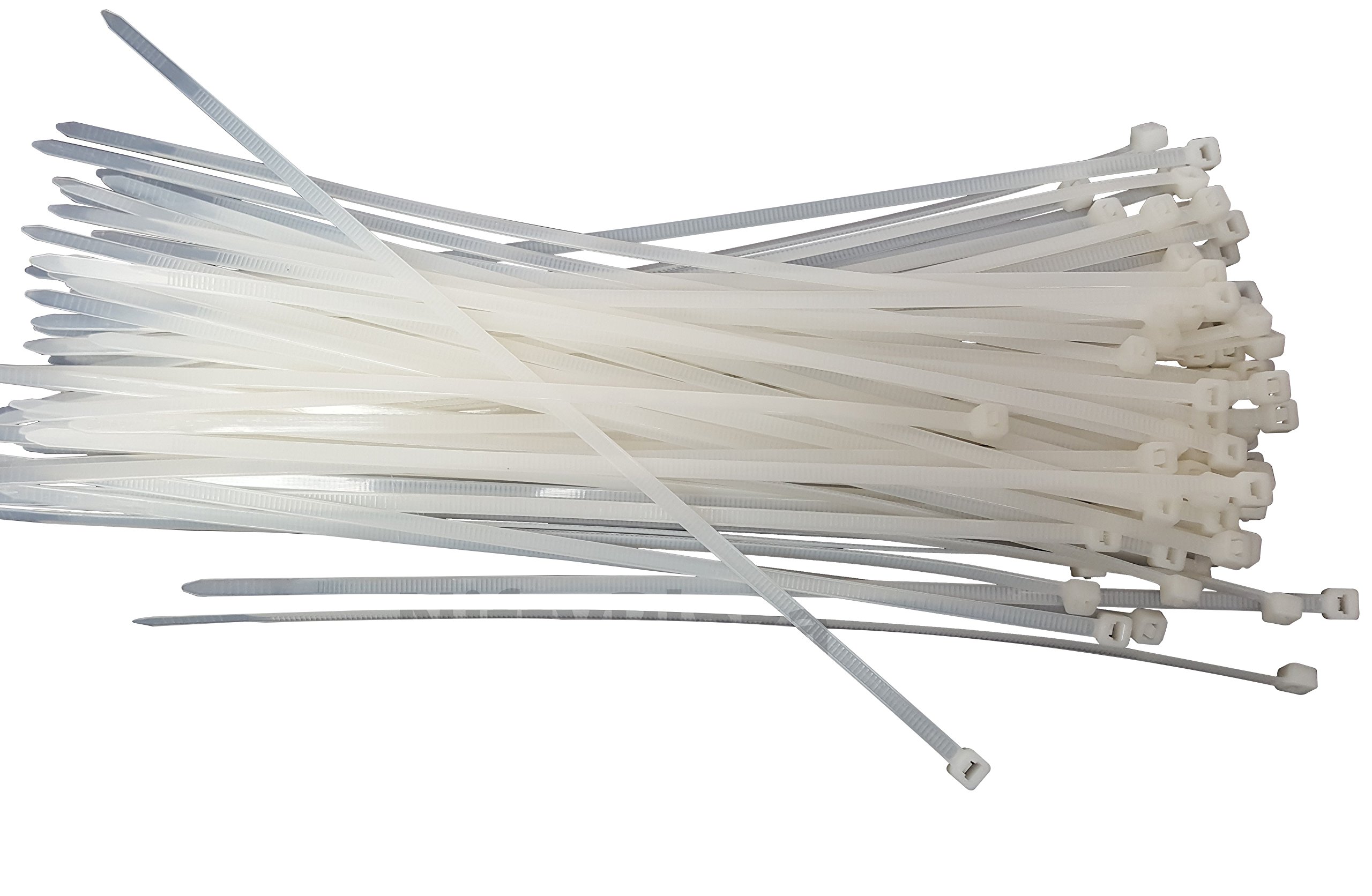 14 Inch Heavy Duty Nylon Cable Ties - 500 Pack UV Resistant Zip Ties with 50 lbs Tensile Strength | Ideal for Home Organization, Outdoor Wiring & Industrial Use (Natural/Clear)