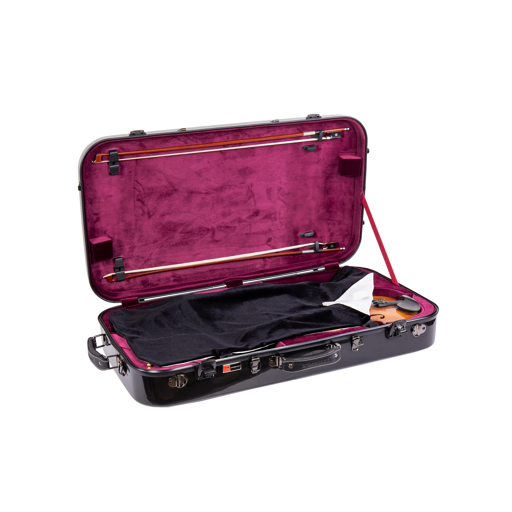Premium Fiberglass Viola & Violin Case with TSA Lock - Fits 15-16.5