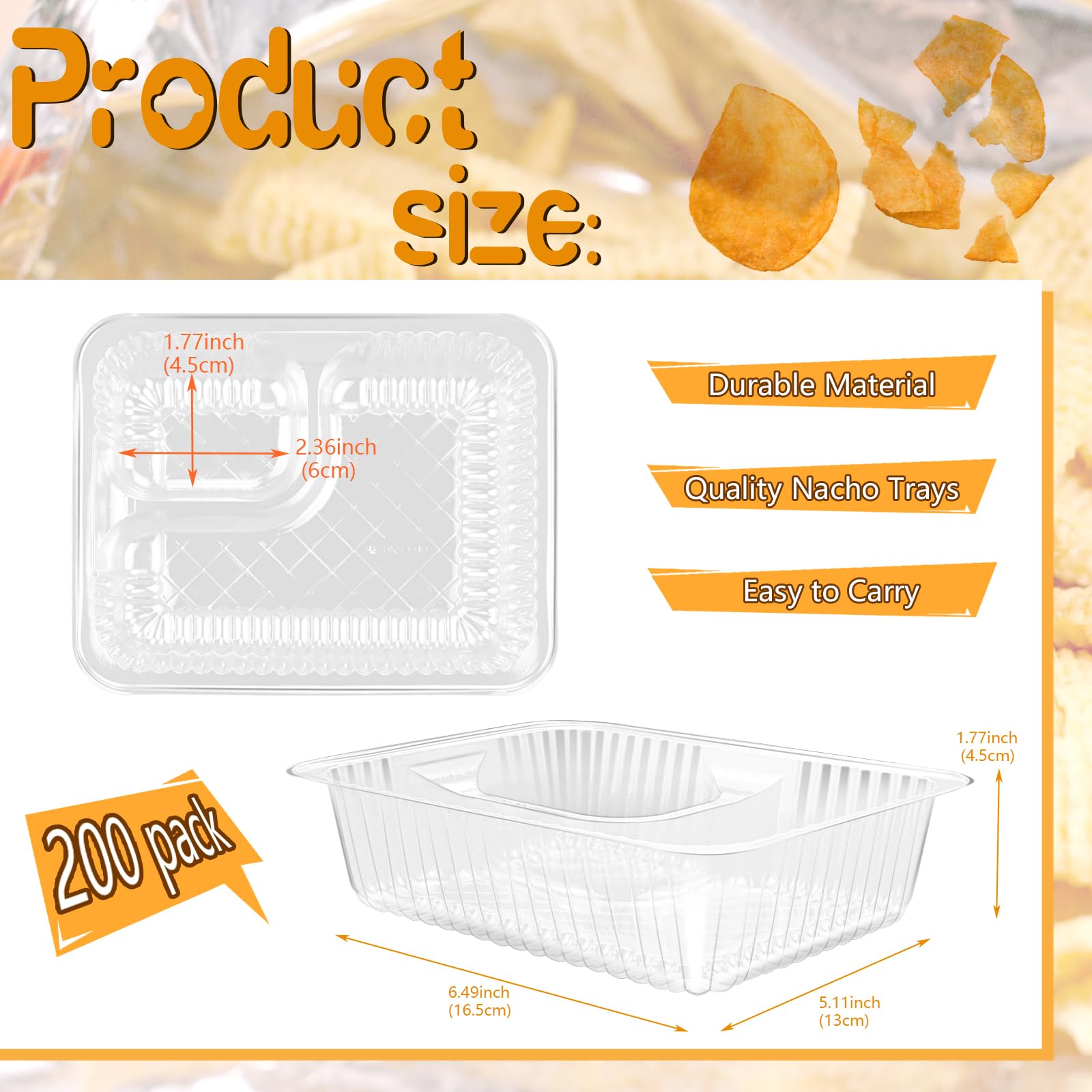 Vmiapxo 200 Pack 12oz Disposable Plastic Nacho Trays - 6.49