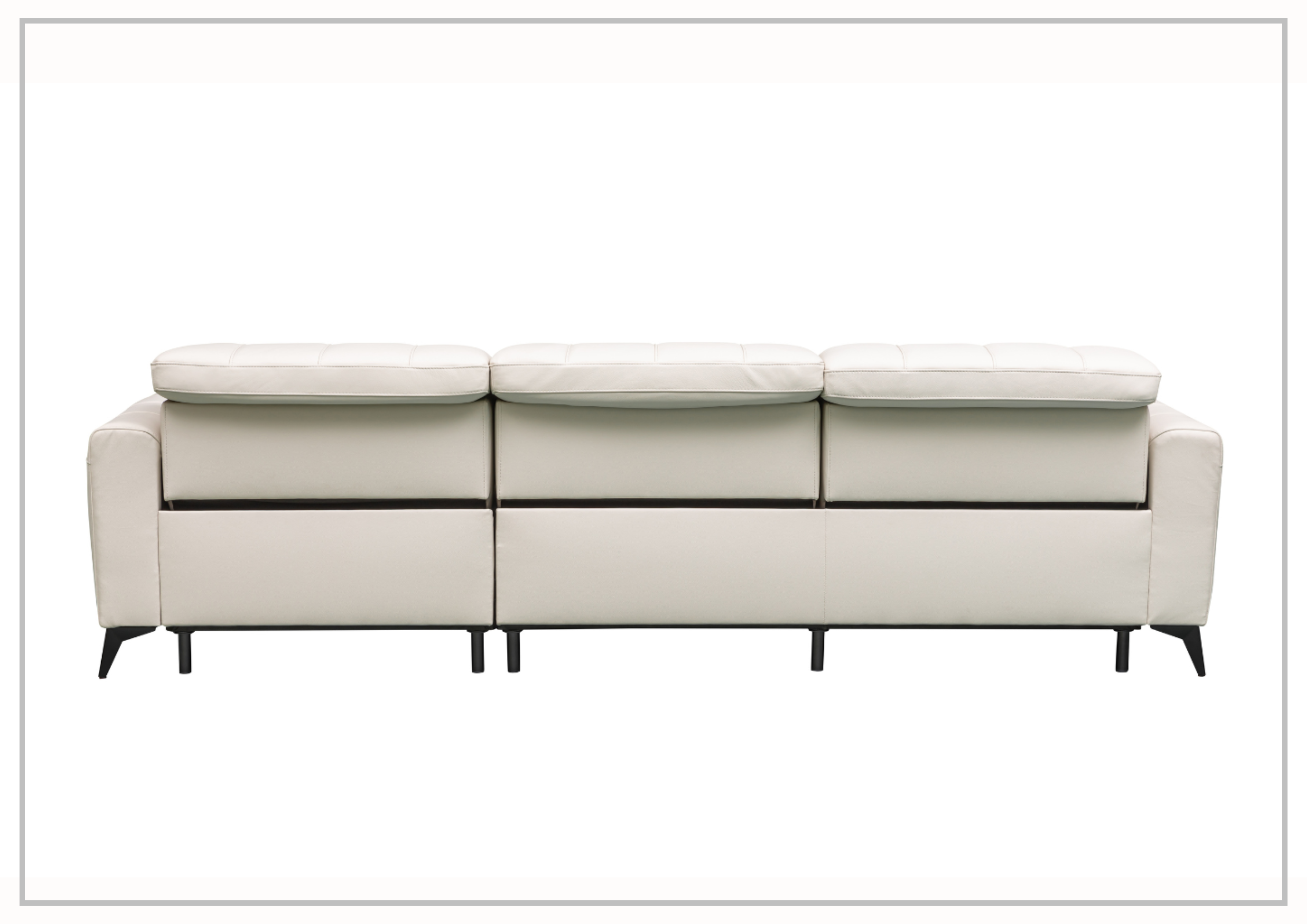 Klaussner Capri 3-Seater Beige Leather Power Reclining Sofa - Modern Living Room Furniture for Home Theater & Relaxation