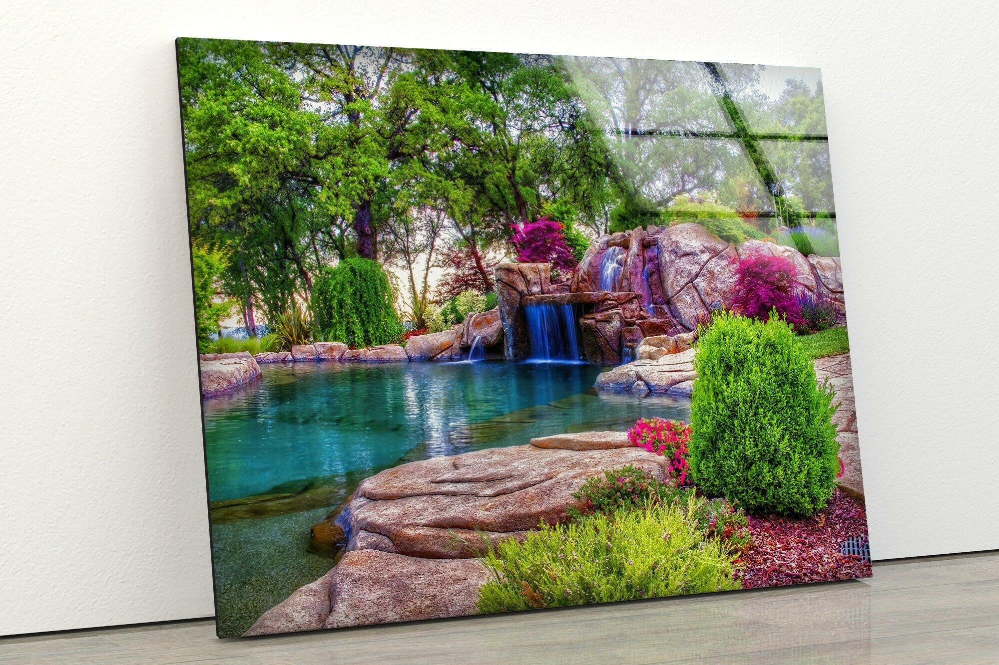 Beauty Nature Place Glass Wall Art - Handmade Decorative Glass Panel for Home & Office Decor - Perfect for Living Room, Bedroom, or Office Wall Display