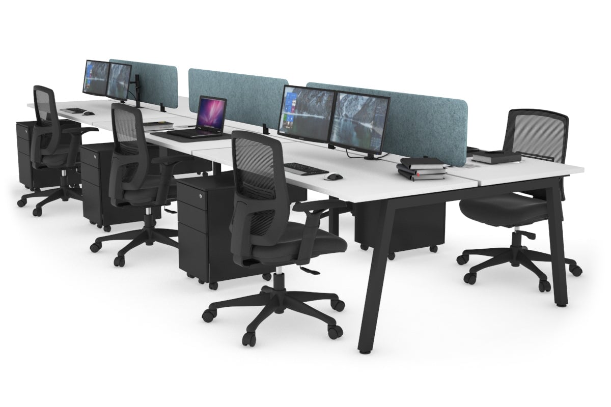 6-Person Office Workstation Desk - 1800L x 700W Dimensions - Ideal for Collaborative Workspaces & Team Projects