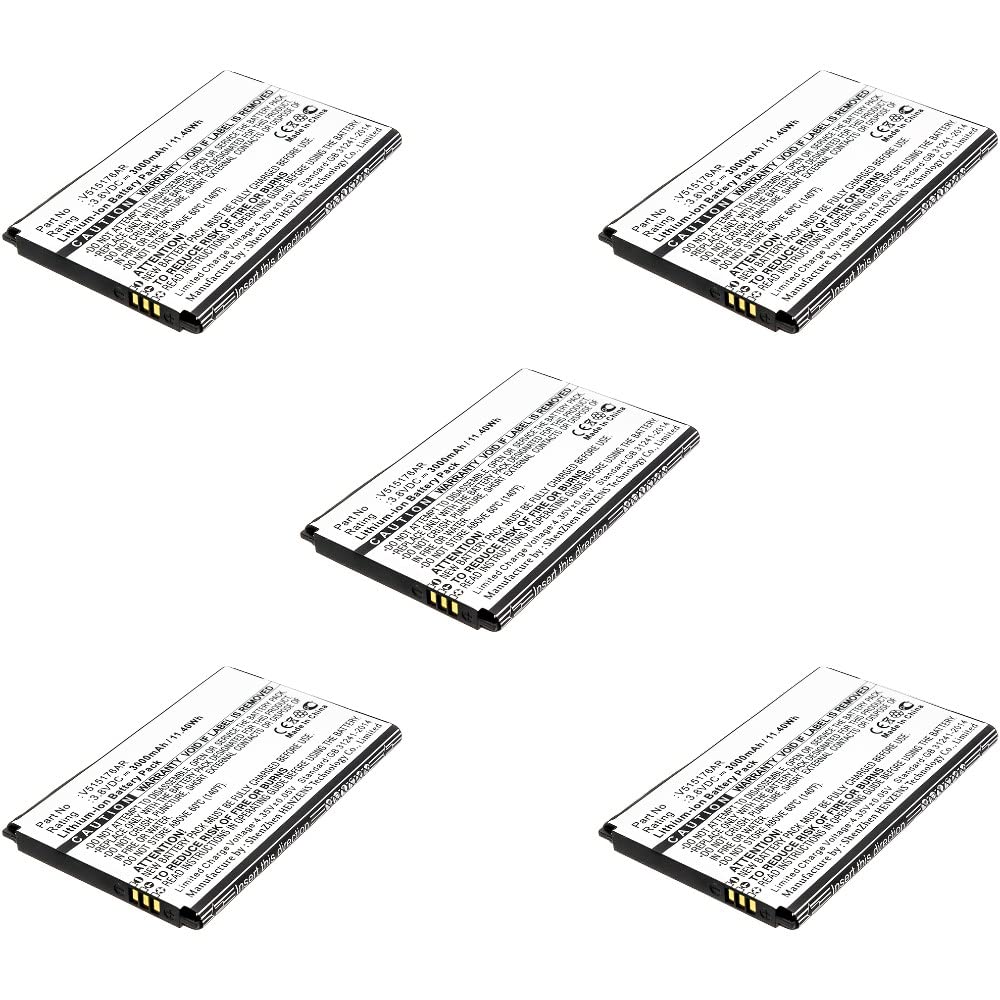 Synergy Digital WiFi Hotspot Batteries - 3000mAh Li-ion Replacement for Franklin Wireless V515176AR (5-Pack) | Perfect for Travel, Business & Remote Work Connectivity