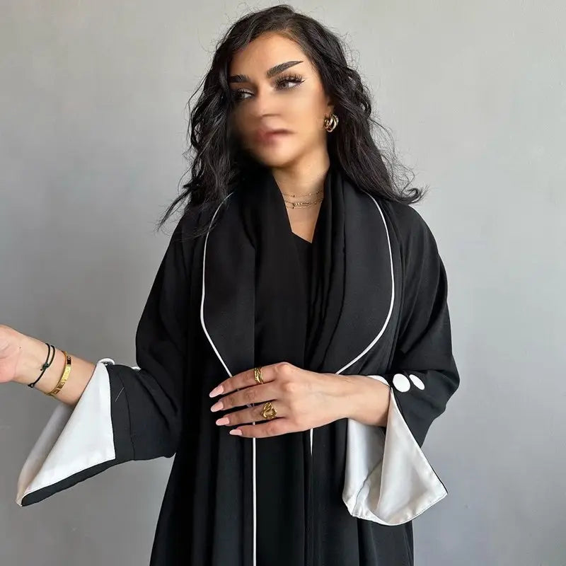Elegant Muslim Women's Fashion Cardigan Open Abaya Dress - Modest Islamic Clothing for Prayer, Mosque & Everyday Wear