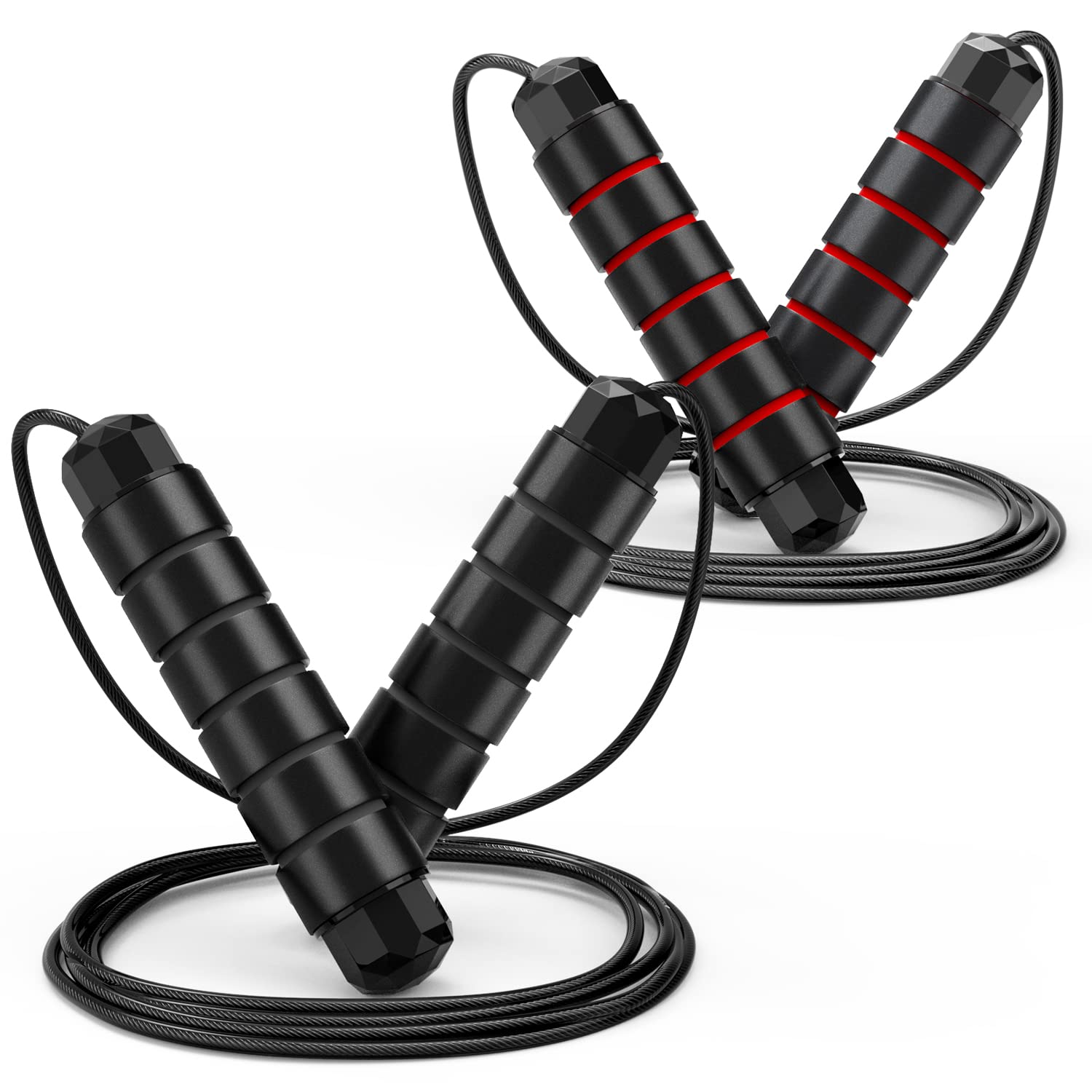 Tangle-Free Rapid Speed Jump Rope with Ball Bearings - Adjustable Steel Jump Rope for Women, Men & Kids - Foam Handle Workout Rope for Fitness, Home Exercise & Weight Loss - Perfect for Cardio Training, Boxing Workouts & CrossFit