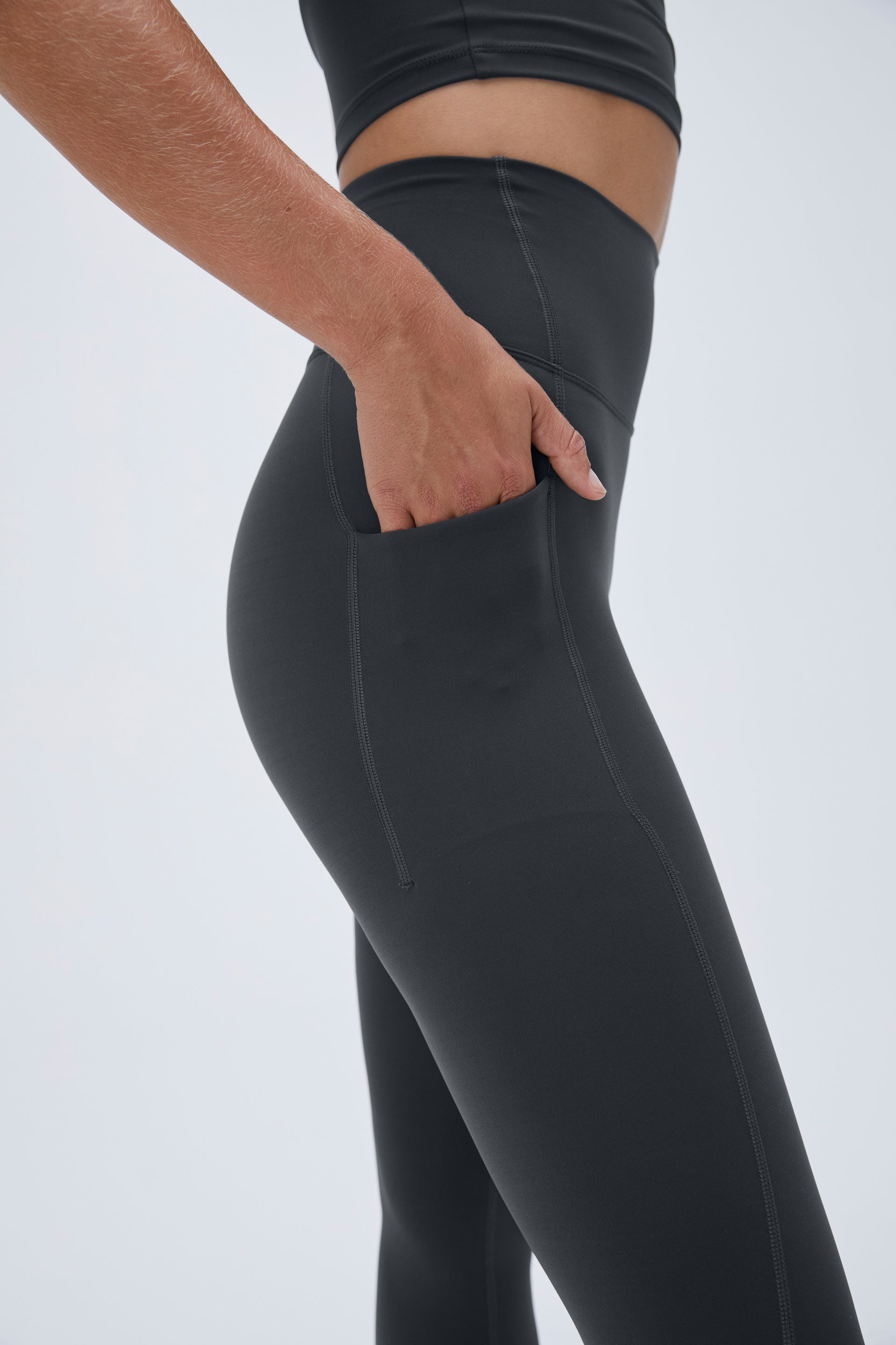 Ultimate Pocket Leggings for Women - High Waist Yoga Pants with Side Pockets - Graphite Grey - Perfect for Running, Workout & Lounge Wear