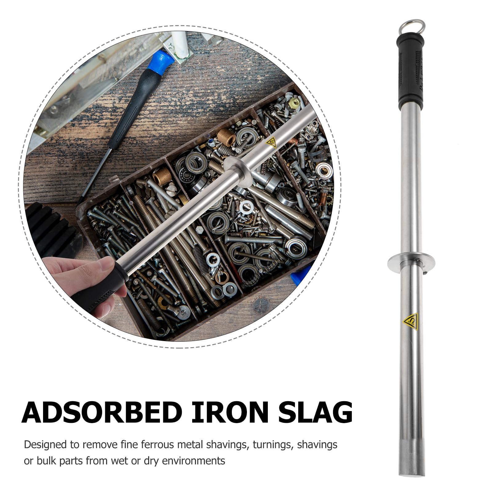 DOITOOL 17.7 Inch Telescoping Magnetic Pick Up Tool with Release Handle - Strong Magnet Stick for Collecting Metal Chips, Nails & Swarf - Easy Grip Magnetic Rod for Workshop, Garage & DIY Projects