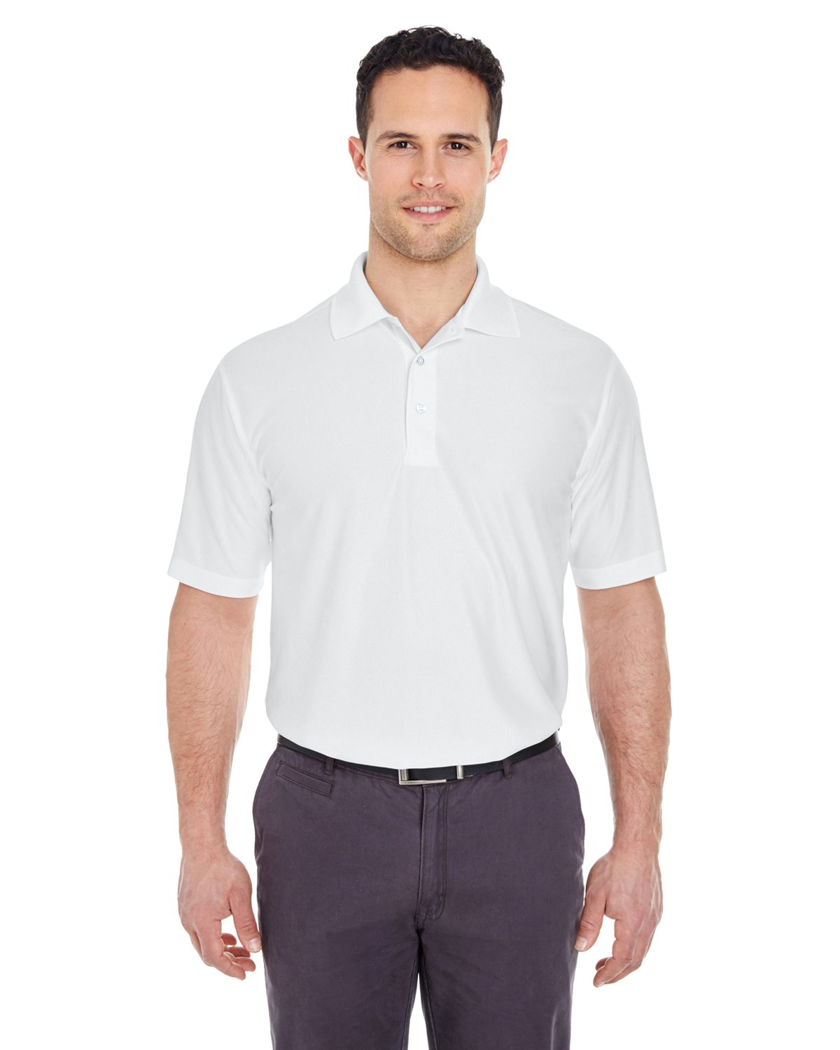 UltraClub Men's Cool & Dry Performance Polo Shirt - Moisture Wicking, Breathable Fabric - White, XX-Large (6-Pack) - Ideal for Golf, Work & Casual Wear