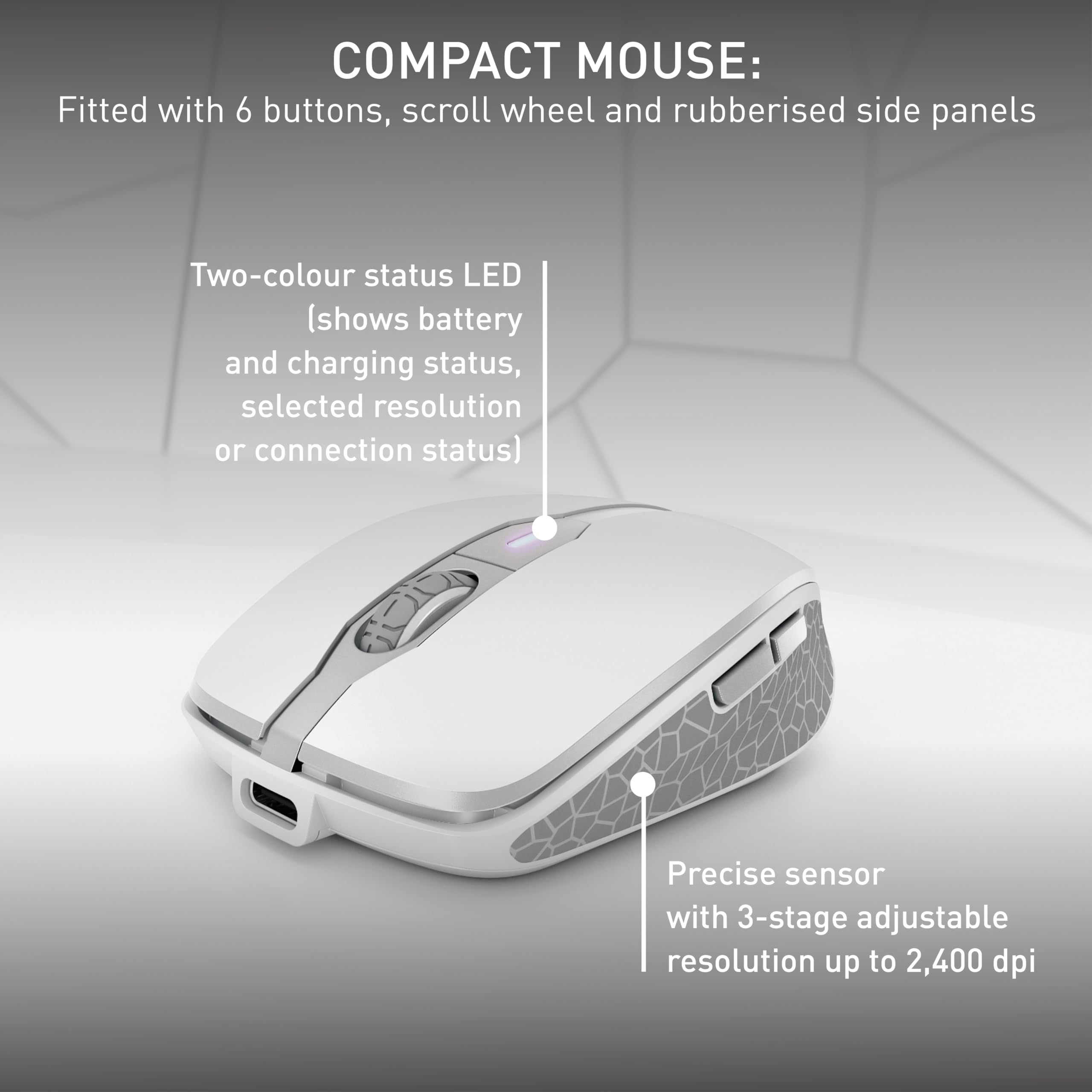 CHERRY DW 9100 SLIM Wireless Keyboard and Mouse Set - Bluetooth & 2.4GHz RF Rechargeable Desktop Combo with Quiet Keys, Flat Design (UK QWERTY Layout, Silver/White) for Office, Home & Gaming Use