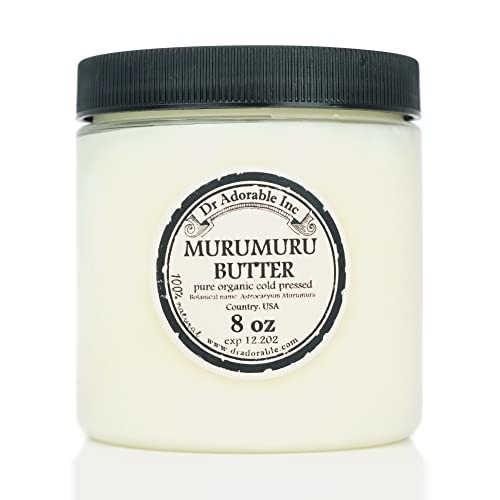 8 Oz Murumuru Organic Butter Refined 100% Pure - Natural Hair & Skin Moisturizer for Dryness, Frizz Control & Softening - Perfect for DIY Beauty, Hair Masks & Body Care