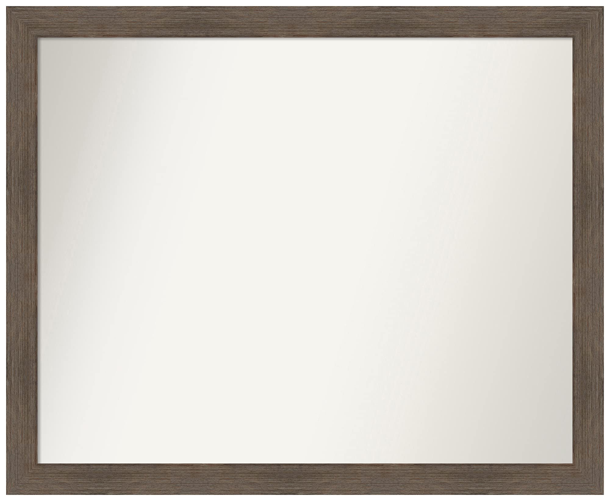 Amanti Art 27x33 Inch Non-Beveled Custom Wall Mirror - Solid Hardwood Mocha Narrow Frame - Bathroom, Living Room, Bedroom Decor - Multiple Size Options Available
