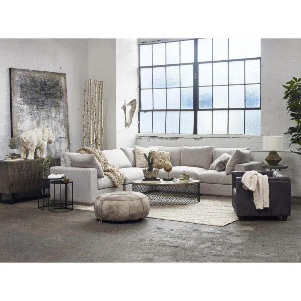 5-Piece Taupe Fabric Modular Sectional Sofa Set - Classic L-Shaped Design for Living Room, Lounge & Home Theater Comfort