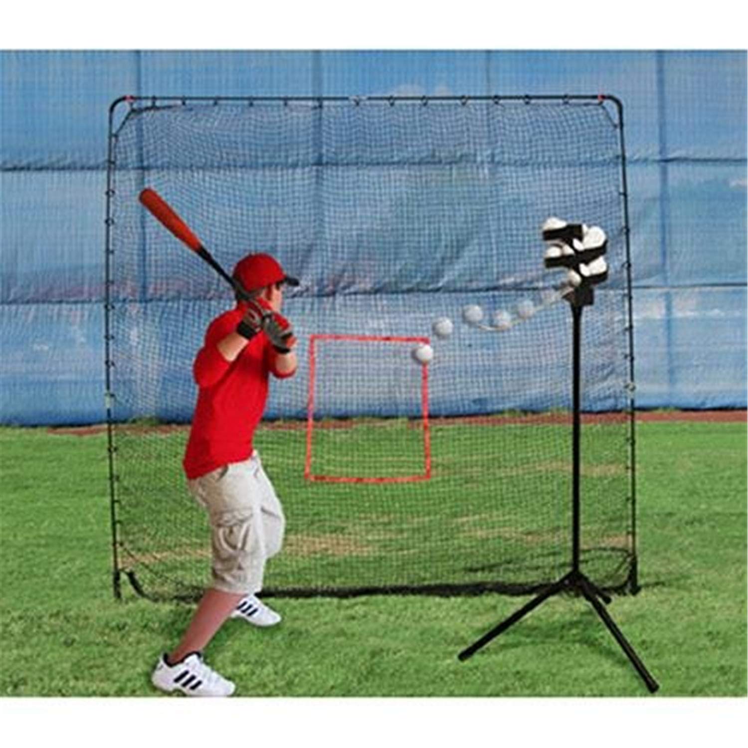 Heater Sports Big League Drop Toss Pitching Machine with Big Play Practice Net - Baseball Training Equipment for Pitching & Batting Practice at Home or Field