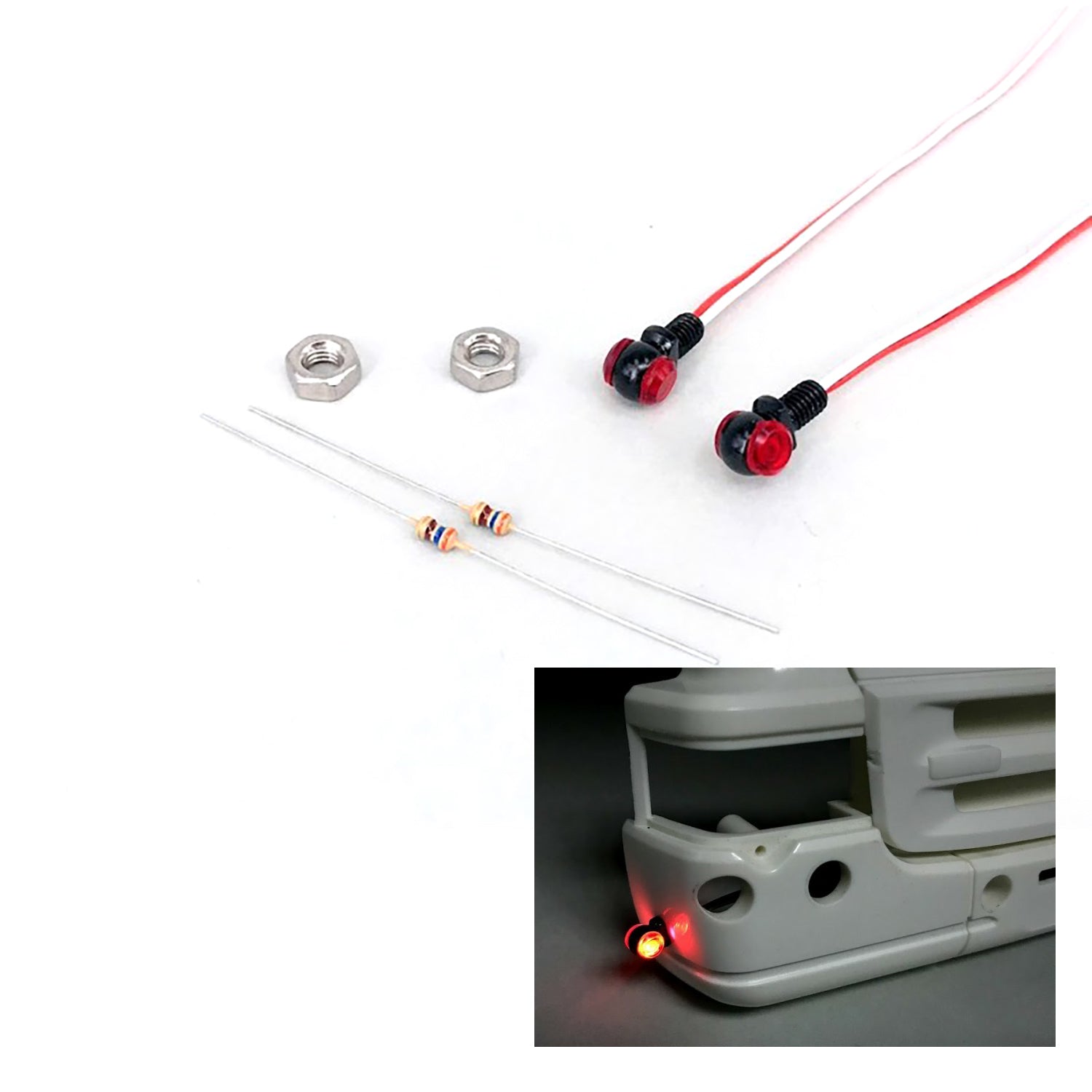 Universal LED Light Marker Lamps for 1/14 RC Tractor Trucks - Left/Right Side Upgrade Parts Compatible with Tamiya 56323 Tipper - Perfect for Nighttime RC Construction & Off-Road Truck Scenes