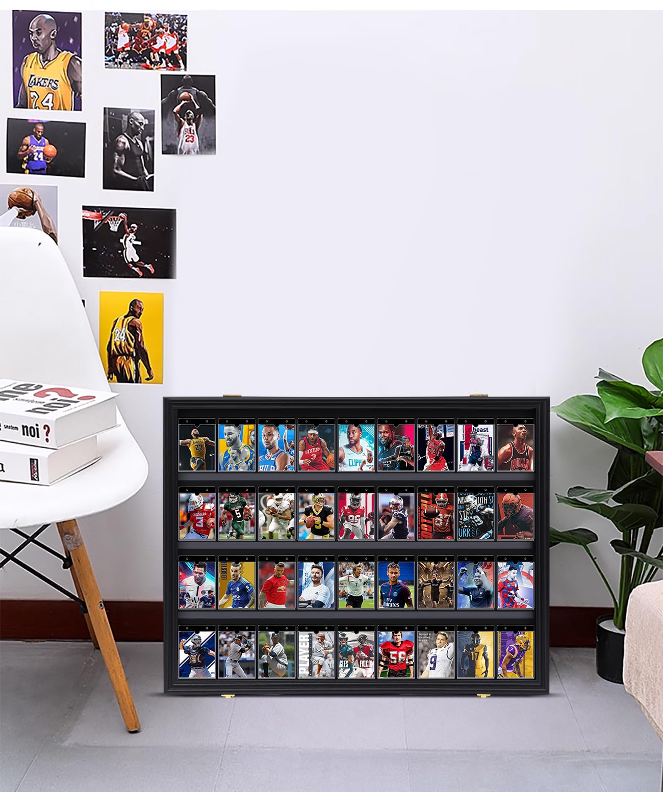 Premium 36-Graded Sports Card Display Case - Horizontal UV-Protected Holder for Baseball & Trading Cards - Perfect for Collectors, Showcases & Home/Office Decor