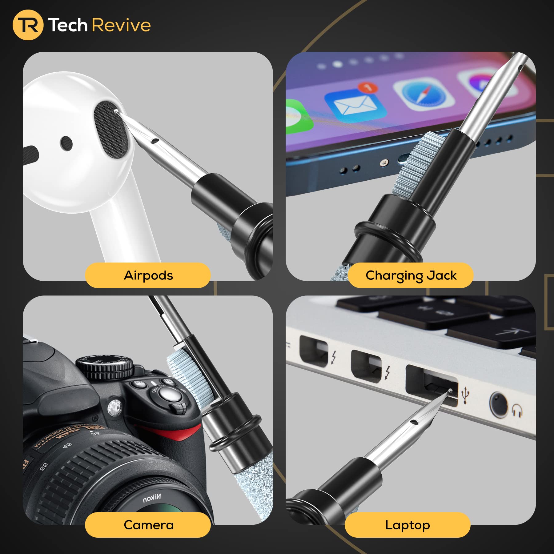 AirPods Cleaning Kit - 3-in-1 Earphone Cleaner for AirPods Pro & Samsung | Home & Travel Use