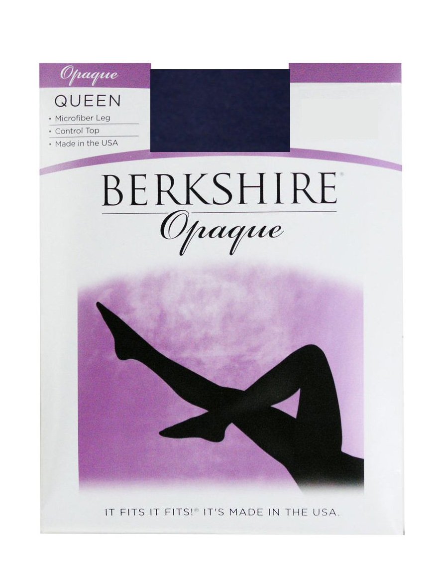 Berkshire Women's 4808 Queen Microfiber Opaque Tights - Soft & Comfortable Black Tights for Everyday Wear, Work, Yoga & Winter Outfits