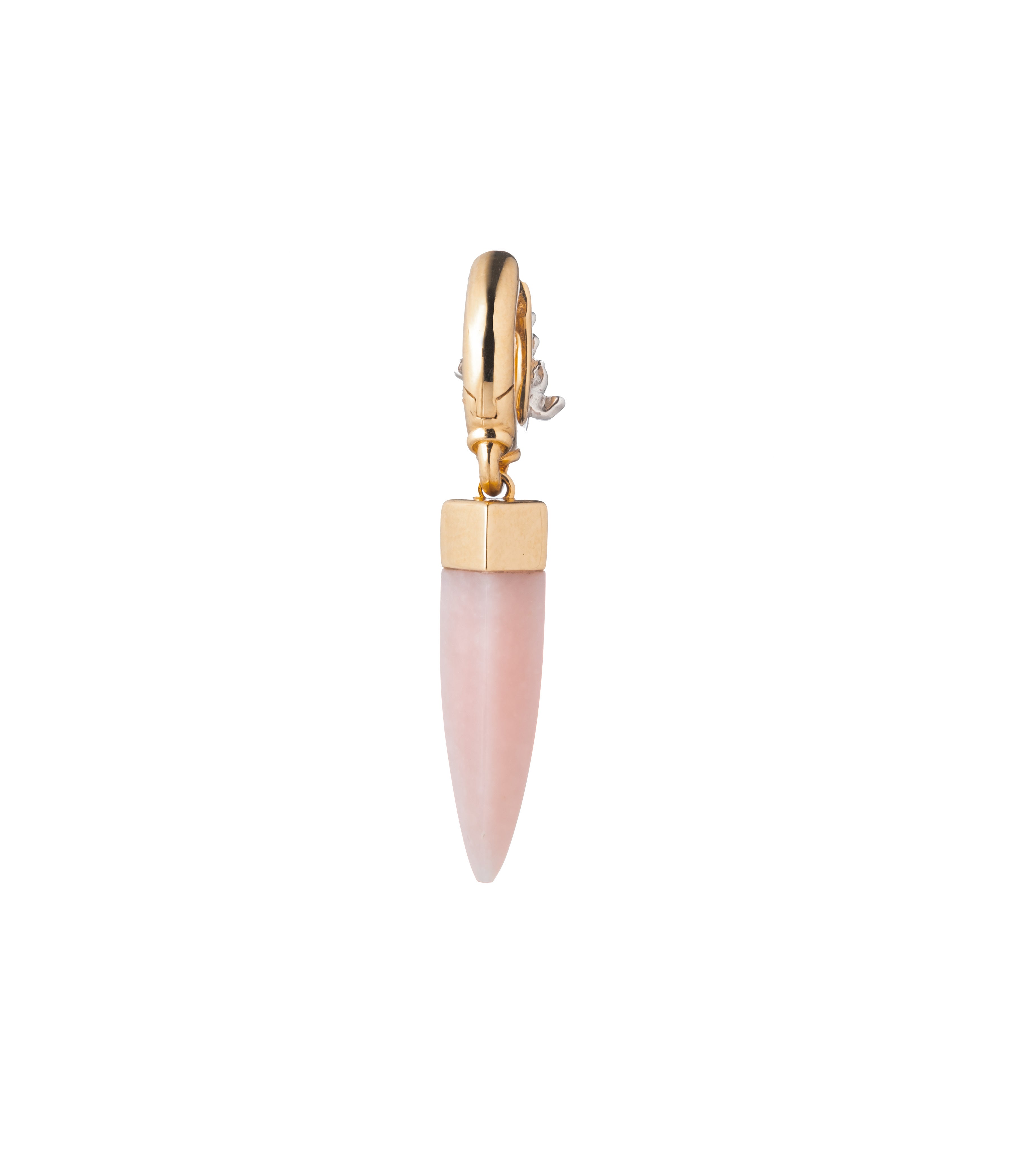Pink Opal Thorn Ear Hoop - 14K Gold & Diamond Mixed Earrings for Women | Boho Chic Jewelry for Parties, Weddings & Everyday Wear