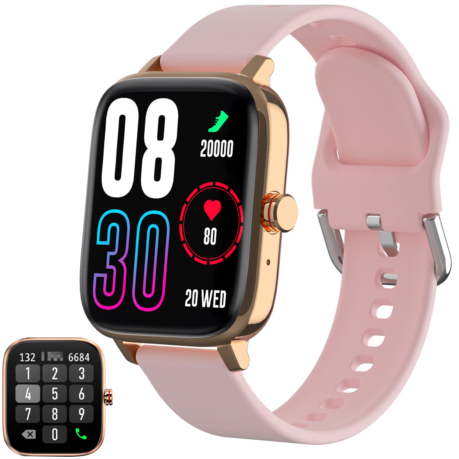 Smart Watch for Android & iOS - 1.7 Inch Touch Screen Fitness Tracker with Heart Rate Monitor, Step Counter, Calorie & Sleep Tracking - Waterproof Smartwatch for Men Women (Perfect for Running, Gym & Daily Activity)