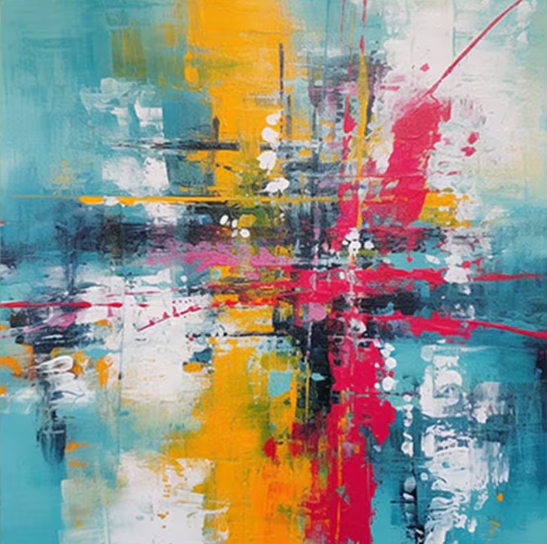 Modern Abstract Acrylic Painting for Dining Room - Contemporary Palette Knife Artwork with Heavy Texture - Extra Large Wall Decor for Home & Office
